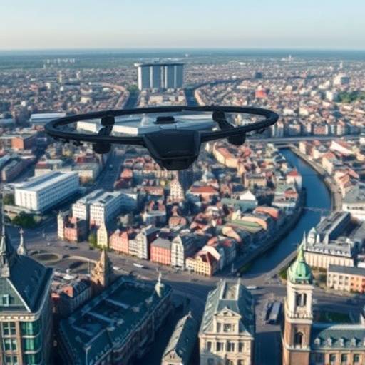 Dronebeelden van een stadsgezicht van Amsterdam