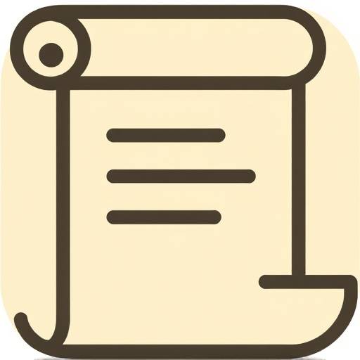 Icoon van een documentrol die een offici&euml;le verklaring of document vertegenwoordigt.